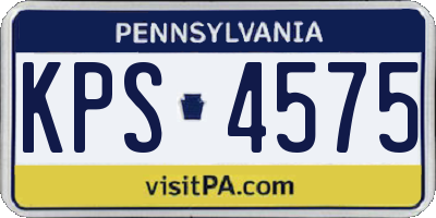 PA license plate KPS4575