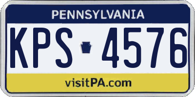 PA license plate KPS4576