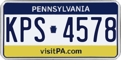 PA license plate KPS4578