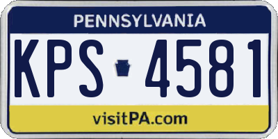 PA license plate KPS4581