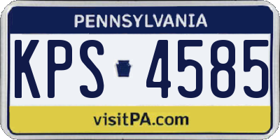 PA license plate KPS4585
