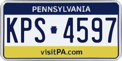 PA license plate KPS4597