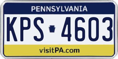 PA license plate KPS4603