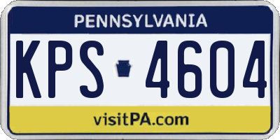 PA license plate KPS4604