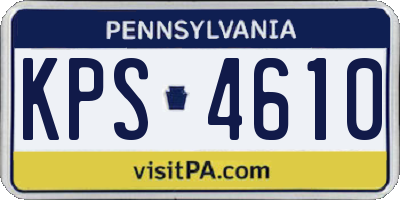 PA license plate KPS4610