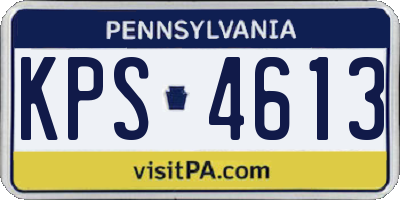 PA license plate KPS4613