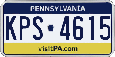 PA license plate KPS4615
