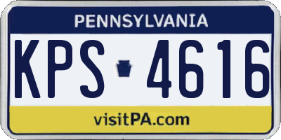 PA license plate KPS4616