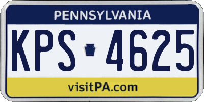 PA license plate KPS4625