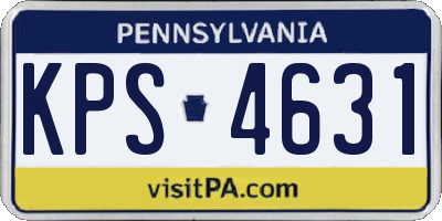 PA license plate KPS4631