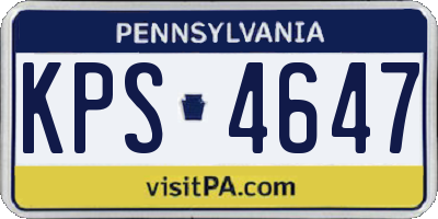 PA license plate KPS4647