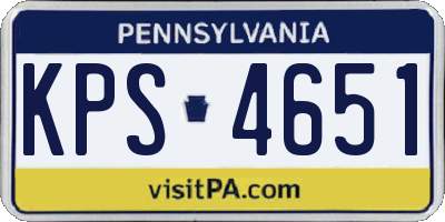 PA license plate KPS4651