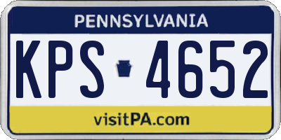 PA license plate KPS4652