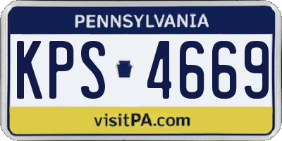 PA license plate KPS4669