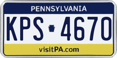 PA license plate KPS4670