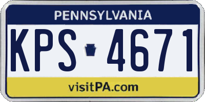 PA license plate KPS4671