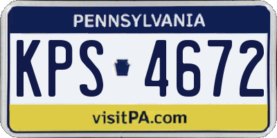 PA license plate KPS4672