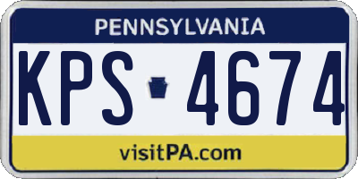 PA license plate KPS4674