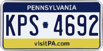 PA license plate KPS4692