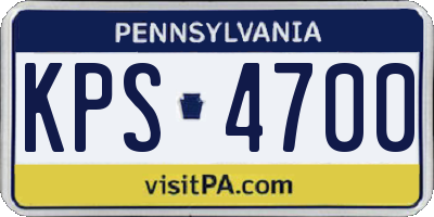 PA license plate KPS4700