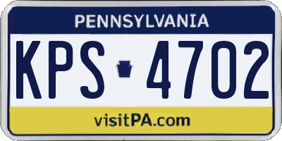 PA license plate KPS4702
