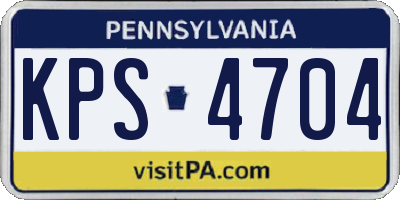 PA license plate KPS4704