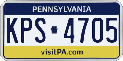 PA license plate KPS4705