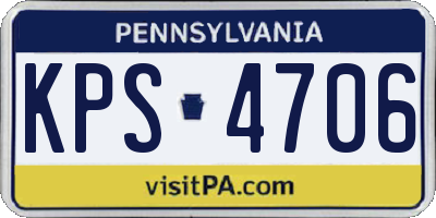 PA license plate KPS4706