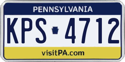 PA license plate KPS4712