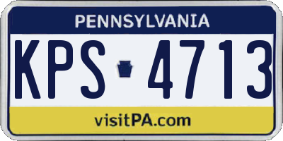 PA license plate KPS4713