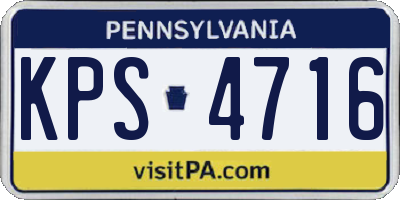 PA license plate KPS4716