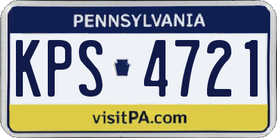 PA license plate KPS4721
