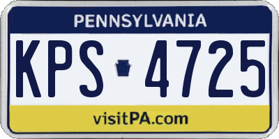 PA license plate KPS4725