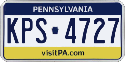 PA license plate KPS4727