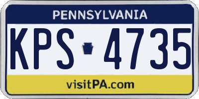 PA license plate KPS4735