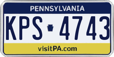 PA license plate KPS4743