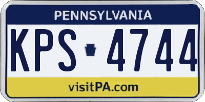 PA license plate KPS4744