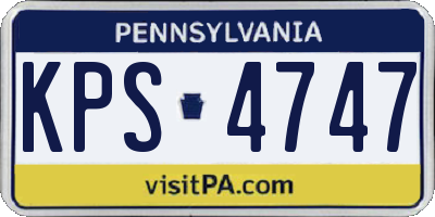 PA license plate KPS4747