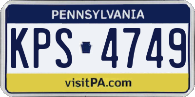 PA license plate KPS4749