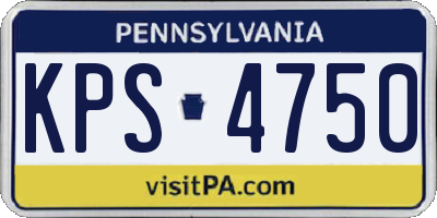 PA license plate KPS4750
