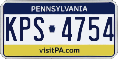 PA license plate KPS4754