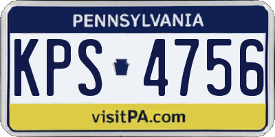 PA license plate KPS4756