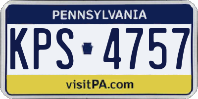 PA license plate KPS4757