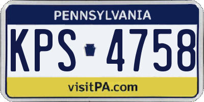 PA license plate KPS4758