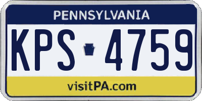 PA license plate KPS4759