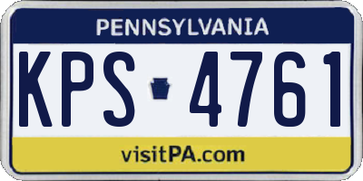 PA license plate KPS4761