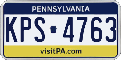 PA license plate KPS4763