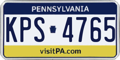 PA license plate KPS4765