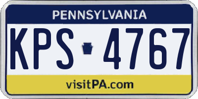 PA license plate KPS4767
