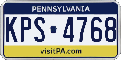 PA license plate KPS4768